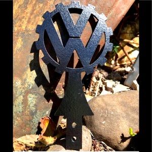 Metal Art VW Emblem License Topper, Bumper Badge.